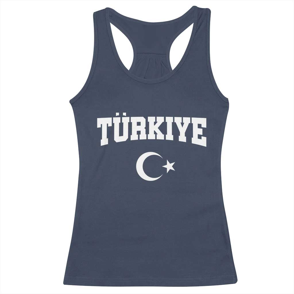 Vintage Proud Türkiye Flag Crescent and Star Racerback Tank Top Patriotic Turkish Turkey Heritage Pride