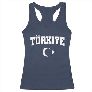 Vintage Proud Türkiye Flag Crescent and Star Racerback Tank Top Patriotic Turkish Turkey Heritage Pride