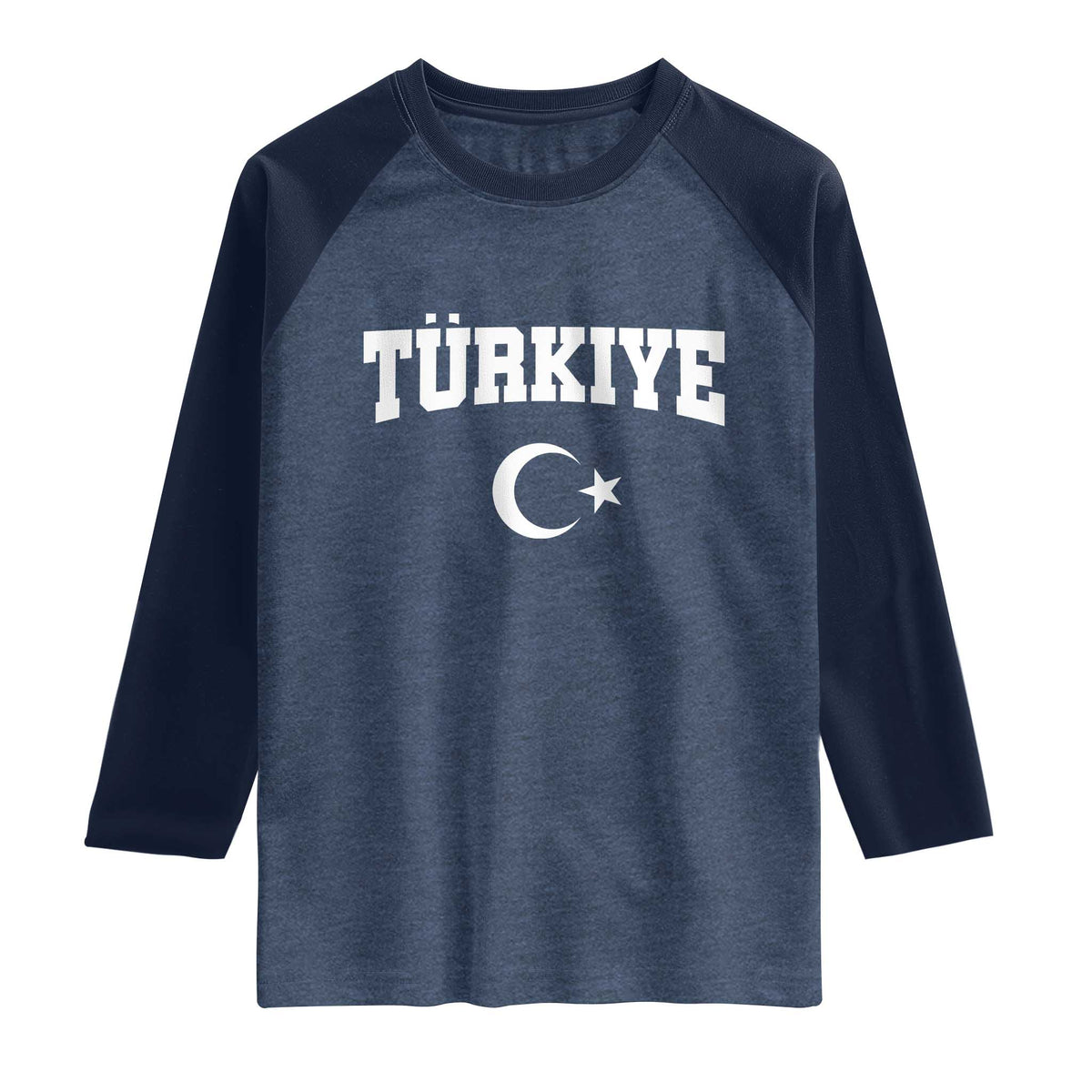 Vintage Proud Türkiye Flag Crescent and Star Raglan Shirt Patriotic Turkish Turkey Heritage Pride