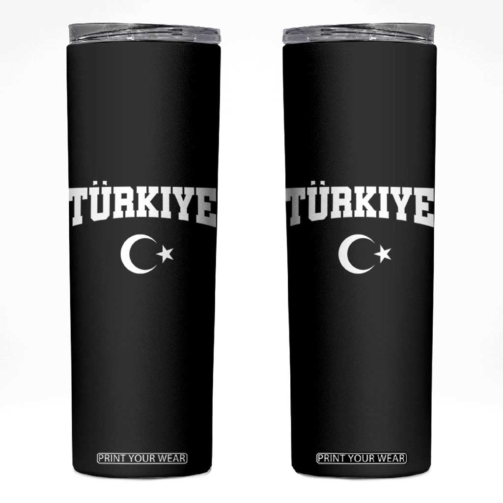 Vintage Proud Türkiye Flag Crescent and Star Skinny Tumbler Patriotic Turkish Turkey Heritage Pride TS02 Black Print Your Wear