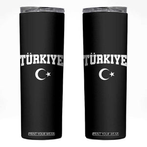Vintage Proud Türkiye Flag Crescent and Star Skinny Tumbler Patriotic Turkish Turkey Heritage Pride TS02 Black Print Your Wear