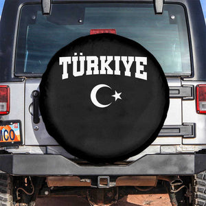 Vintage Proud Türkiye Flag Crescent and Star Spare Tire Cover Patriotic Turkish Turkey Heritage Pride TS02 No hole Black Print Your Wear