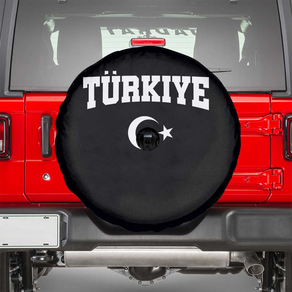 Vintage Proud Türkiye Flag Crescent and Star Spare Tire Cover Patriotic Turkish Turkey Heritage Pride TS02 Black Print Your Wear