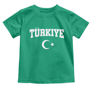 Vintage Proud Türkiye Flag Crescent and Star Toddler T Shirt Patriotic Turkish Turkey Heritage Pride