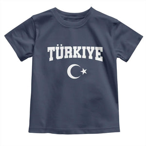 Vintage Proud Türkiye Flag Crescent and Star Toddler T Shirt Patriotic Turkish Turkey Heritage Pride