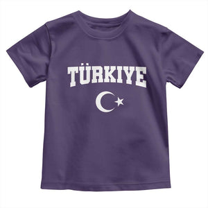 Vintage Proud Türkiye Flag Crescent and Star Toddler T Shirt Patriotic Turkish Turkey Heritage Pride