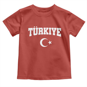 Vintage Proud Türkiye Flag Crescent and Star Toddler T Shirt Patriotic Turkish Turkey Heritage Pride
