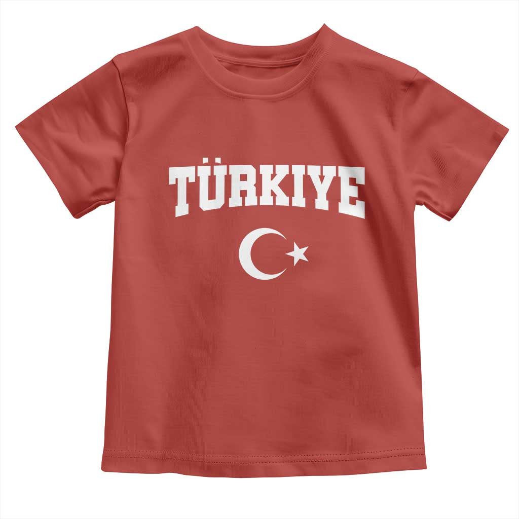 Vintage Proud Türkiye Flag Crescent and Star Toddler T Shirt Patriotic Turkish Turkey Heritage Pride TS02 Red Print Your Wear