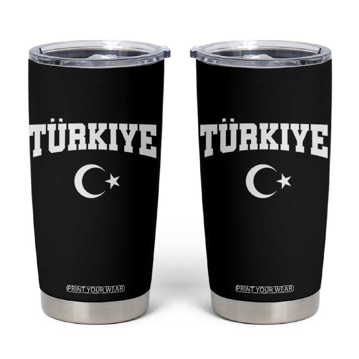 Vintage Proud Türkiye Flag Crescent and Star Tumbler Cup Patriotic Turkish Turkey Heritage Pride TS02 Black Print Your Wear
