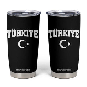 Vintage Proud Türkiye Flag Crescent and Star Tumbler Cup Patriotic Turkish Turkey Heritage Pride TS02 Black Print Your Wear