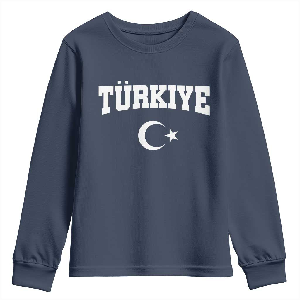 Vintage Proud Türkiye Flag Crescent and Star Youth Sweatshirt Patriotic Turkish Turkey Heritage Pride