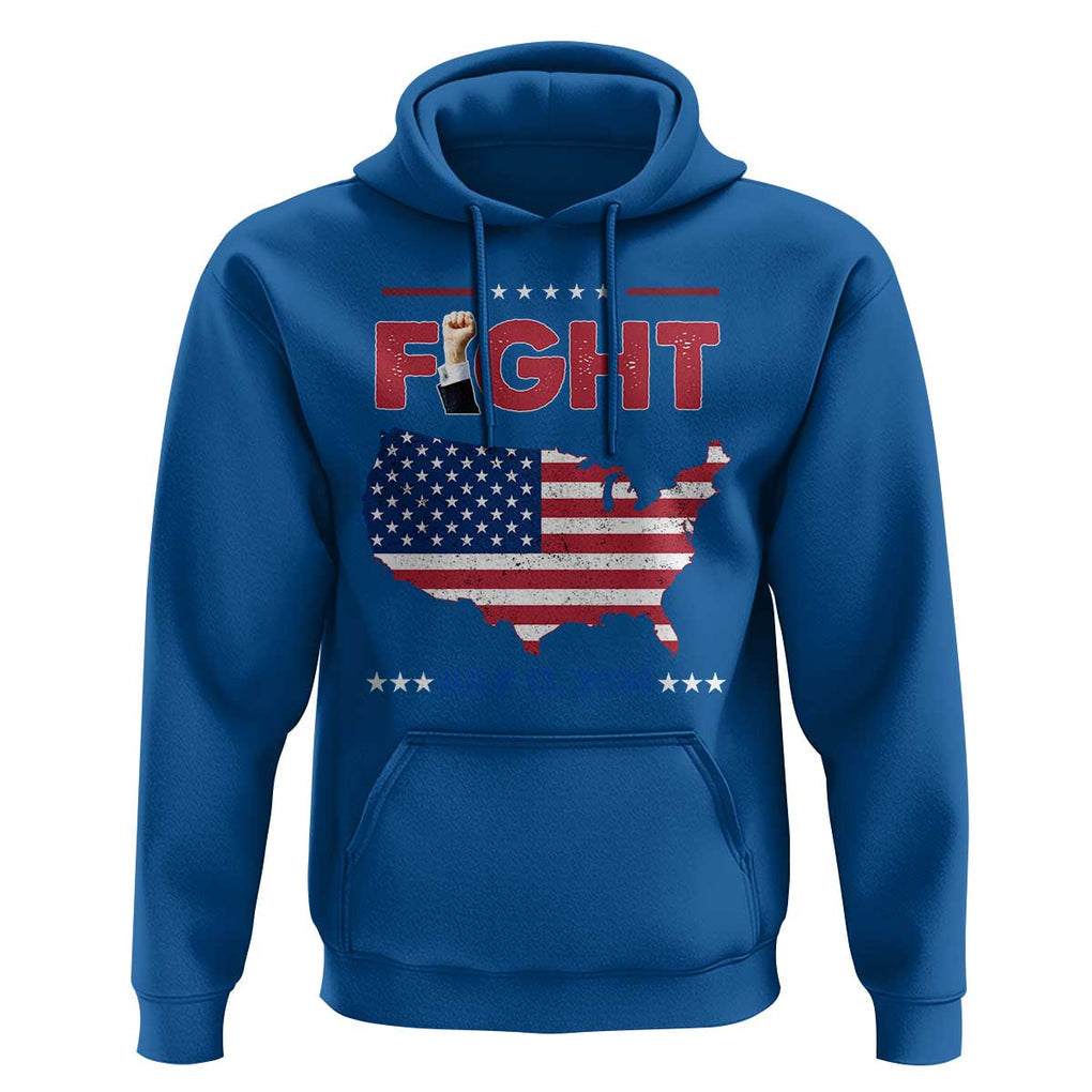 Trump Raised Fist Hoodie Fight Pennsylvania July 13 2024 American Flag TS02 Royal Blue Print Your Wear