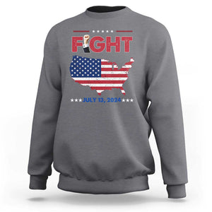 Trump Raised Fist Sweatshirt Fight Pennsylvania July 13 2024 American Flag TS02 Charcoal Print Your Wear
