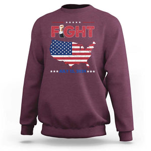 Trump Raised Fist Sweatshirt Fight Pennsylvania July 13 2024 American Flag TS02 Maroon Print Your Wear