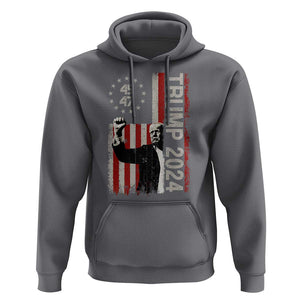 Trump 2024 Hoodie President 45 47 American Betsy Ross Flag TS02 Charcoal Print Your Wear