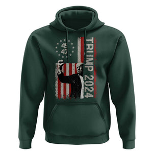 Trump 2024 Hoodie President 45 47 American Betsy Ross Flag TS02 Dark Forest Green Print Your Wear