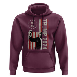 Trump 2024 Hoodie President 45 47 American Betsy Ross Flag TS02 Maroon Print Your Wear