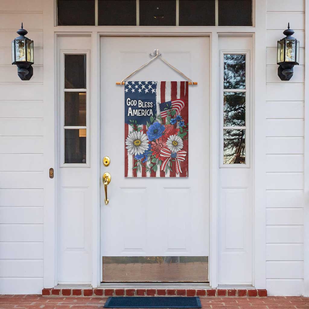 God Bless America Patriotic Floral Garden Flag Red White Blue Daisy Bouquet 4th of July Independence Day Celebration TS02 Print Your Wear