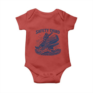 Funny Safety Third Captain Riding Sperm Whale Baby Onesie Vintage Nautical Ocean Fishing Humor