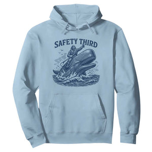 Funny Safety Third Captain Riding Sperm Whale Hoodie Vintage Nautical Ocean Fishing Humor
