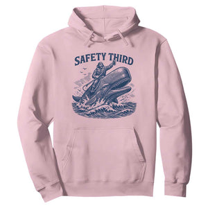 Funny Safety Third Captain Riding Sperm Whale Hoodie Vintage Nautical Ocean Fishing Humor