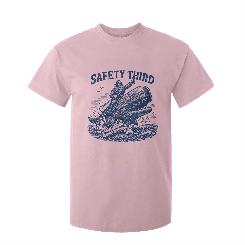 Funny Safety Third Captain Riding Sperm Whale T Shirt For Kid Vintage Nautical Ocean Fishing Humor