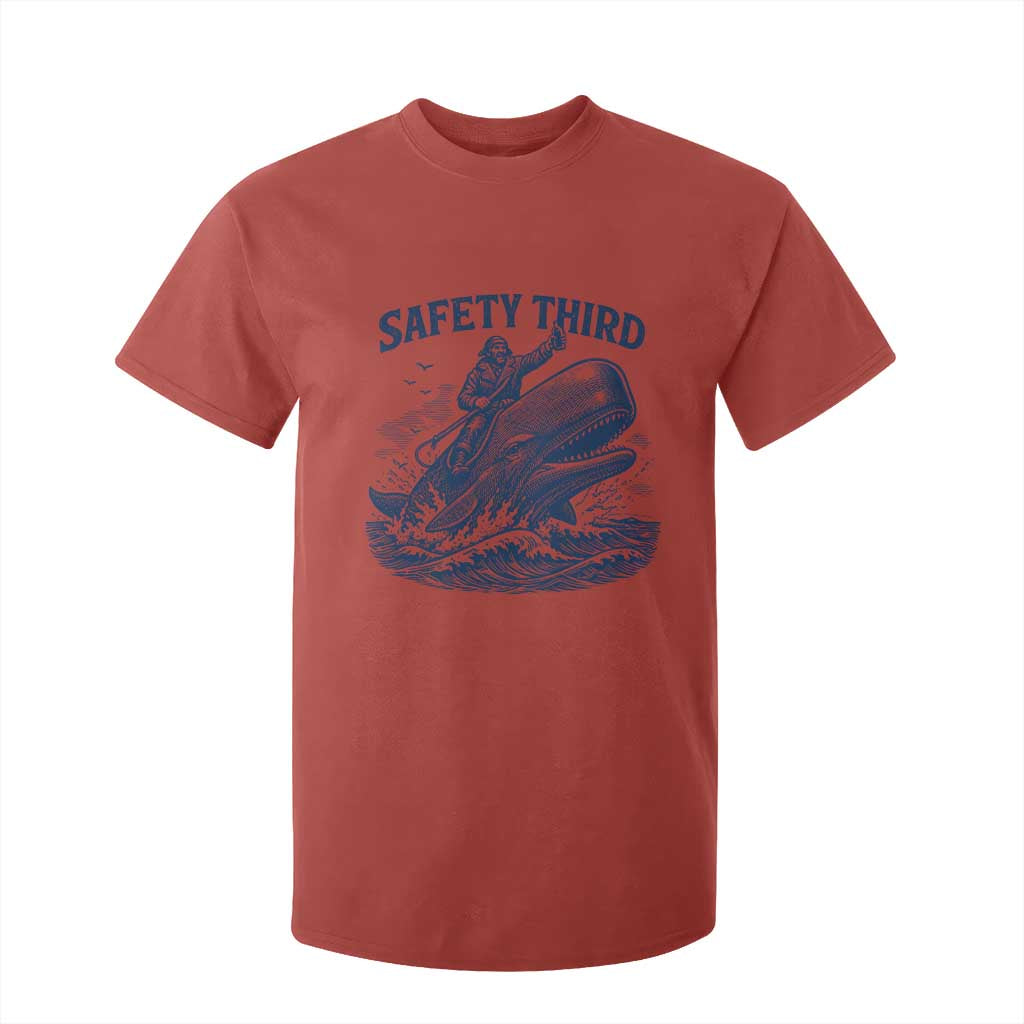 Funny Safety Third Captain Riding Sperm Whale T Shirt For Kid Vintage Nautical Ocean Fishing Humor