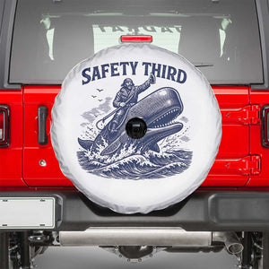 Funny Safety Third Captain Riding Sperm Whale Spare Tire Cover Vintage Nautical Ocean Fishing Humor
