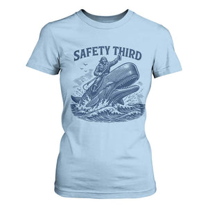 Funny Safety Third Captain Riding Sperm Whale T Shirt For Women Vintage Nautical Ocean Fishing Humor