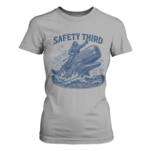 Funny Safety Third Captain Riding Sperm Whale T Shirt For Women Vintage Nautical Ocean Fishing Humor