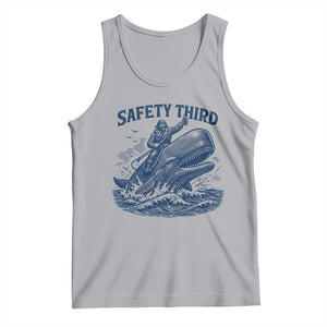 Funny Safety Third Captain Riding Sperm Whale Tank Top Vintage Nautical Ocean Fishing Humor