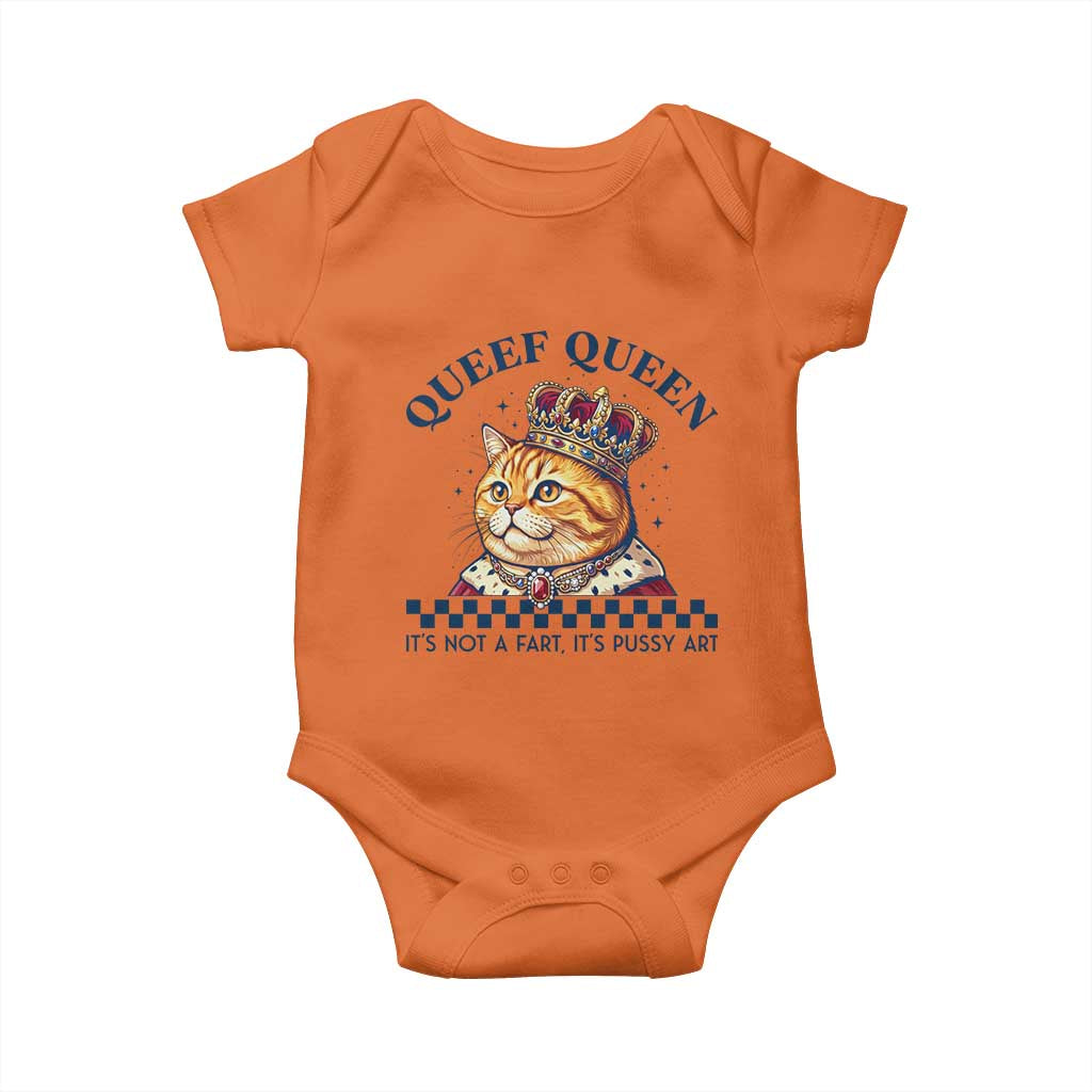 Queef Queen Its Not A Fart Royal Cat Baby Onesie Funny Adult Humor Gag Graphic