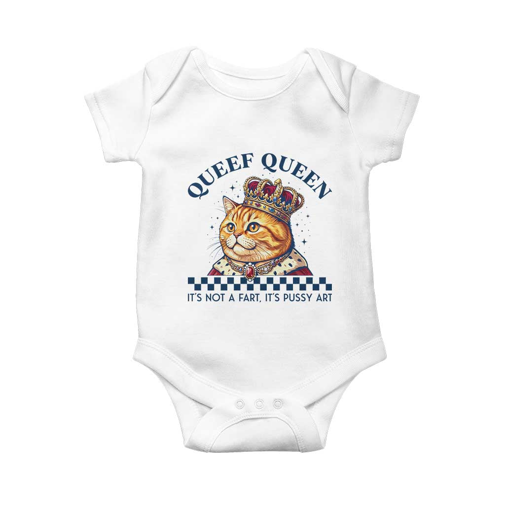 Queef Queen Its Not A Fart Royal Cat Baby Onesie Funny Adult Humor Gag Graphic TS02 White Print Your Wear