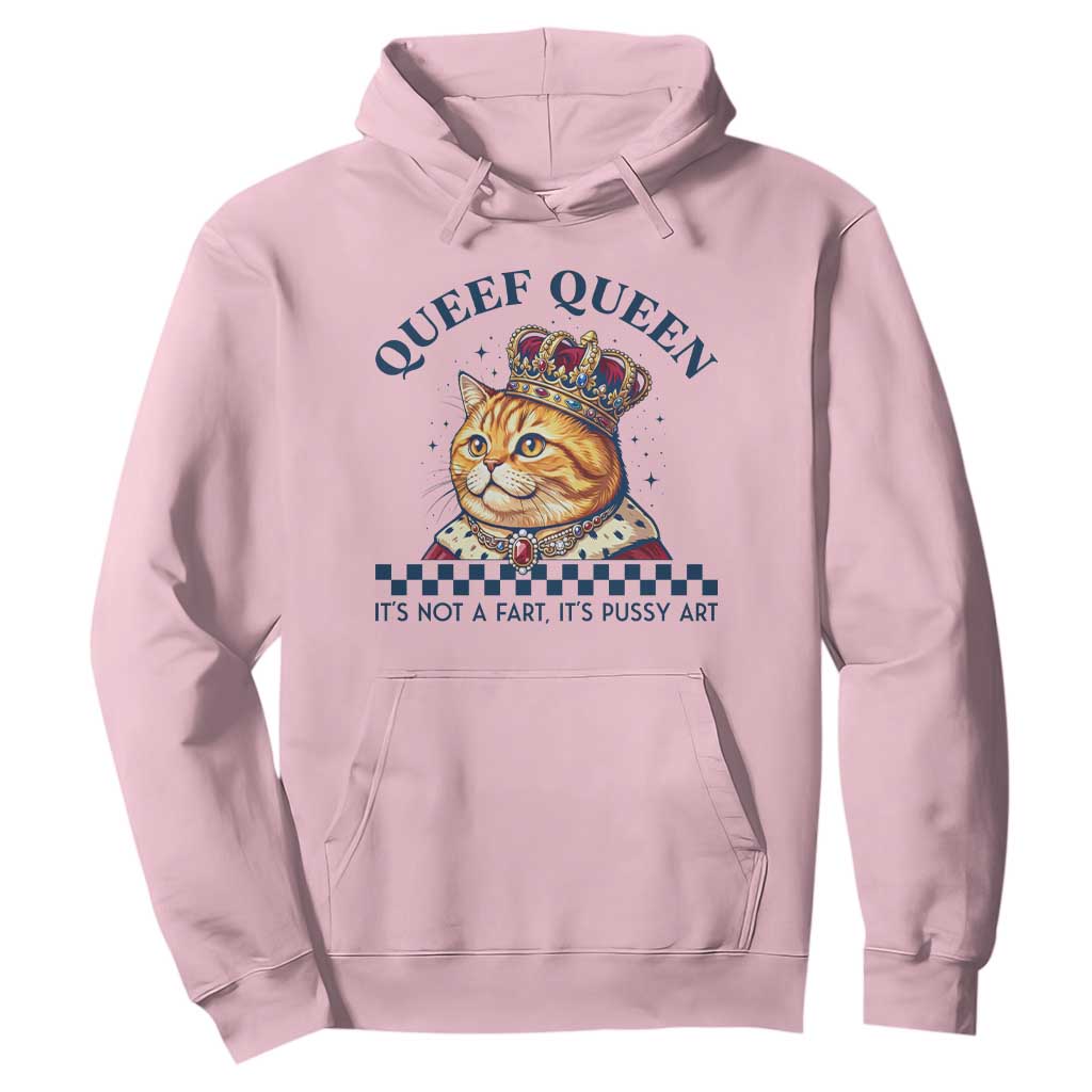 Queef Queen Its Not A Fart Royal Cat Hoodie Funny Adult Humor Gag Graphic