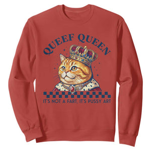 Queef Queen Its Not A Fart Royal Cat Sweatshirt Funny Adult Humor Gag Graphic