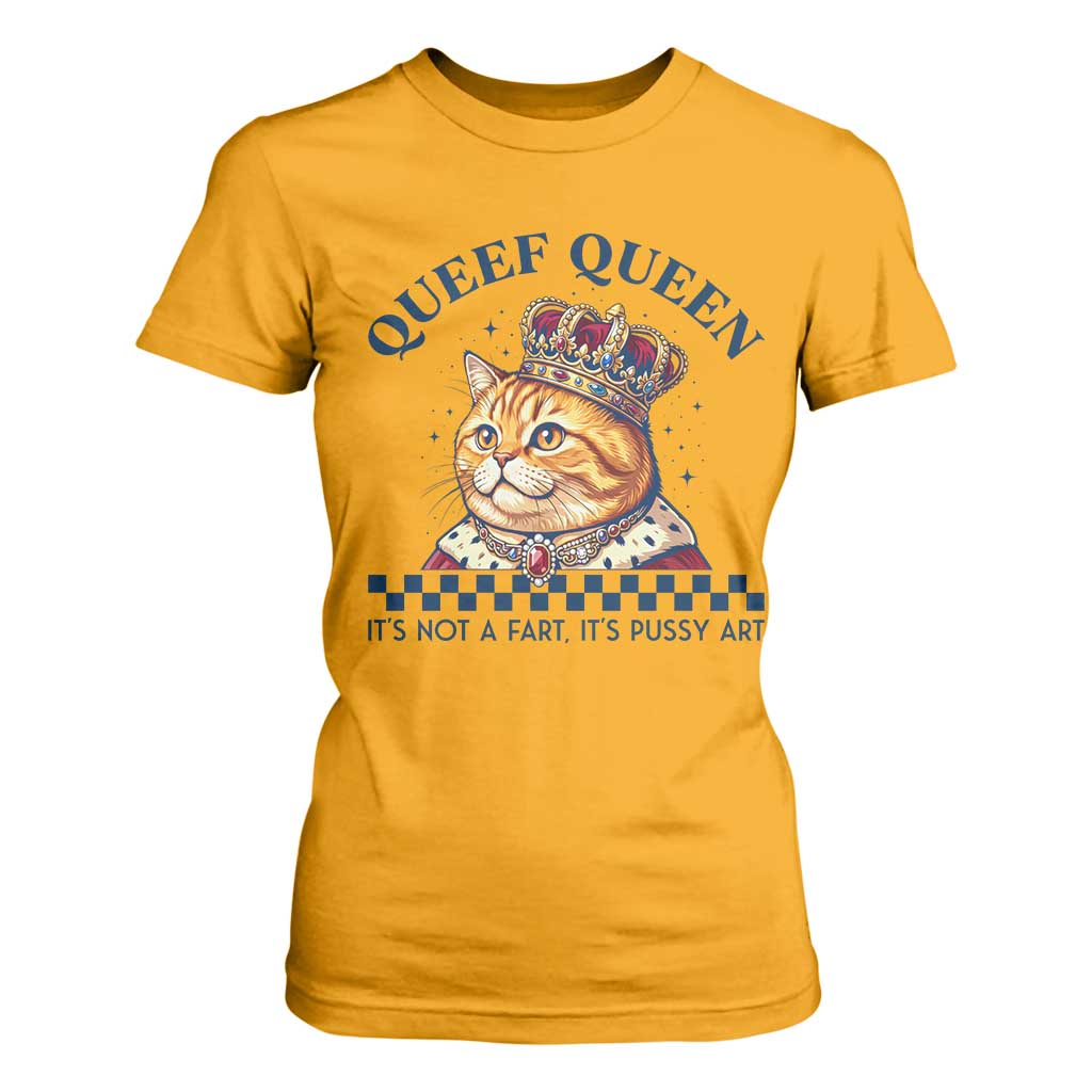 Queef Queen Its Not A Fart Royal Cat T Shirt For Women Funny Adult Humor Gag Graphic