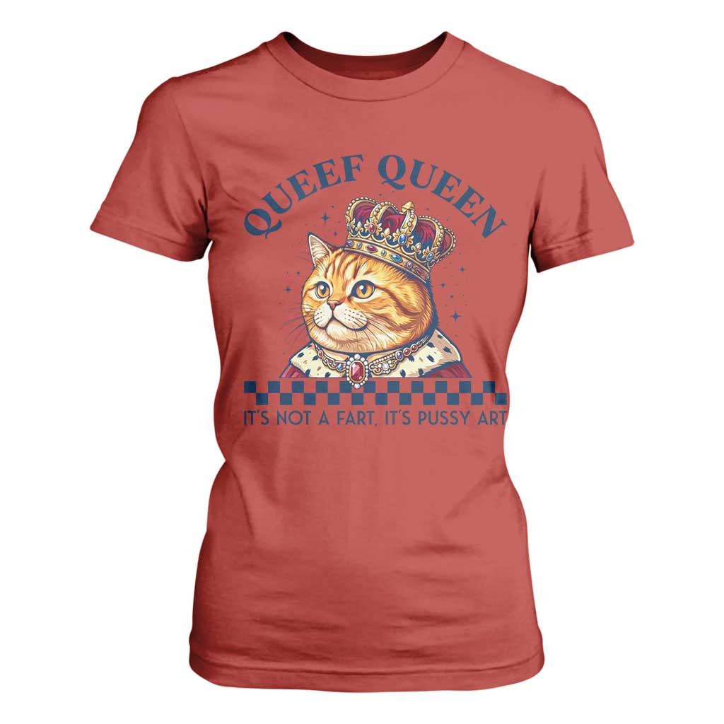 Queef Queen Its Not A Fart Royal Cat T Shirt For Women Funny Adult Humor Gag Graphic