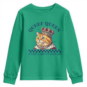 Queef Queen Its Not A Fart Royal Cat Youth Sweatshirt Funny Adult Humor Gag Graphic
