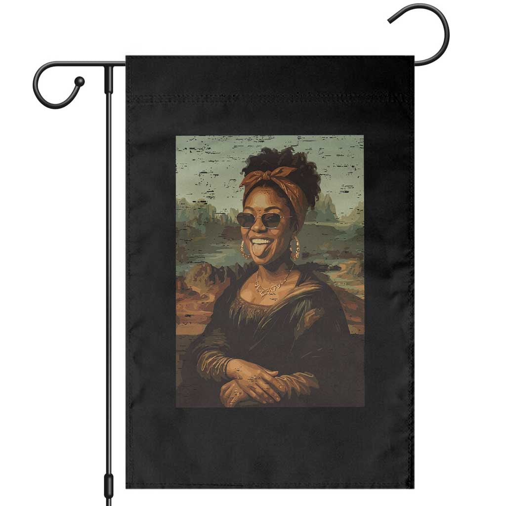 Modern Black Mona Lisa Headwrap Sunglasses Parody Garden Flag Trendy Urban Fine Art Portrait Graphic TS02 Black Print Your Wear