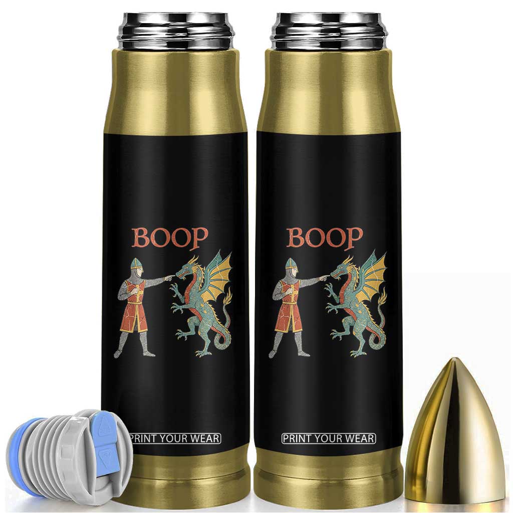 Funny Boop Medieval Knight Poking Dragon Graphic Bullet Tumbler Vintage Renaissance Faire Fantasy Meme TS02 Black Print Your Wear