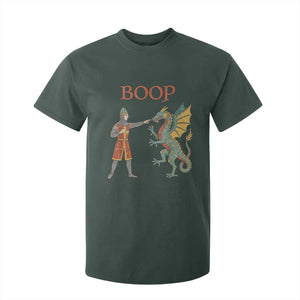 Funny Boop Medieval Knight Poking Dragon Graphic T Shirt For Kid Vintage Renaissance Faire Fantasy Meme