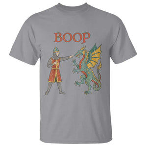 Funny Boop Medieval Knight Poking Dragon Graphic T Shirt Vintage Renaissance Faire Fantasy Meme