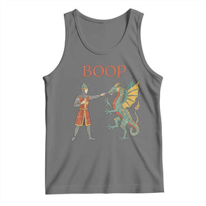 Funny Boop Medieval Knight Poking Dragon Graphic Tank Top Vintage Renaissance Faire Fantasy Meme