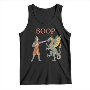 Funny Boop Medieval Knight Poking Dragon Graphic Tank Top Vintage Renaissance Faire Fantasy Meme