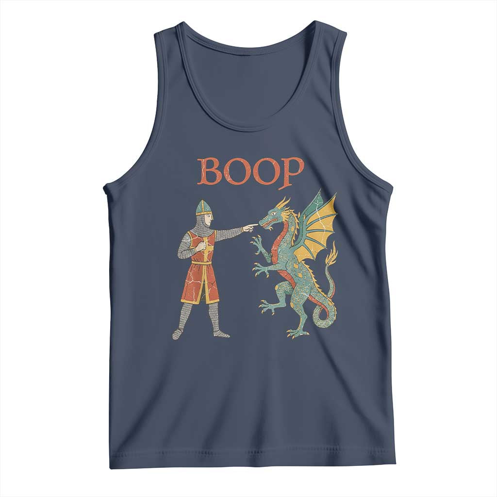 Funny Boop Medieval Knight Poking Dragon Graphic Tank Top Vintage Renaissance Faire Fantasy Meme