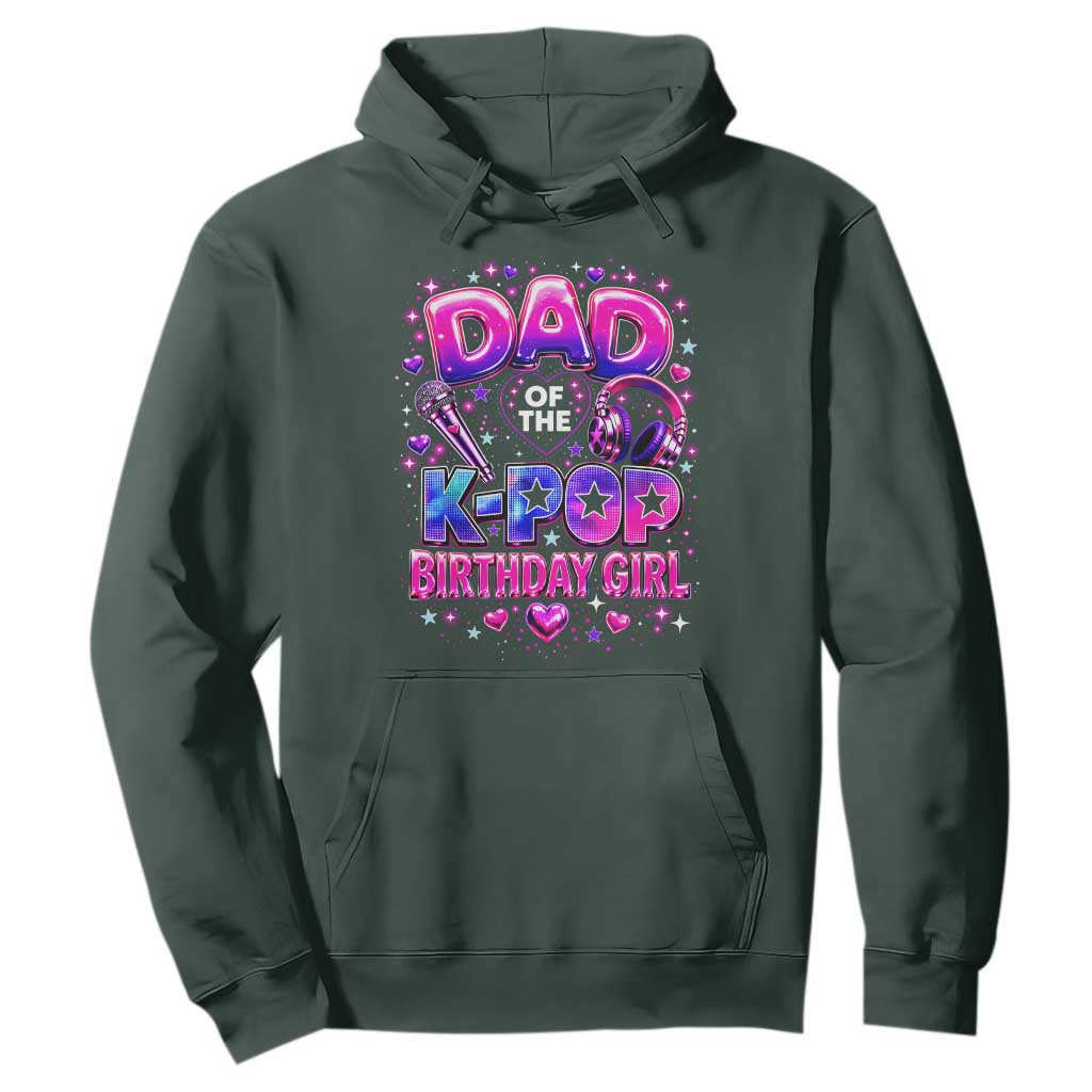 Dad Of The KPop Birthday Girl Glossy Balloon Music Lover Hoodie Cute Family Matching Party Graphic