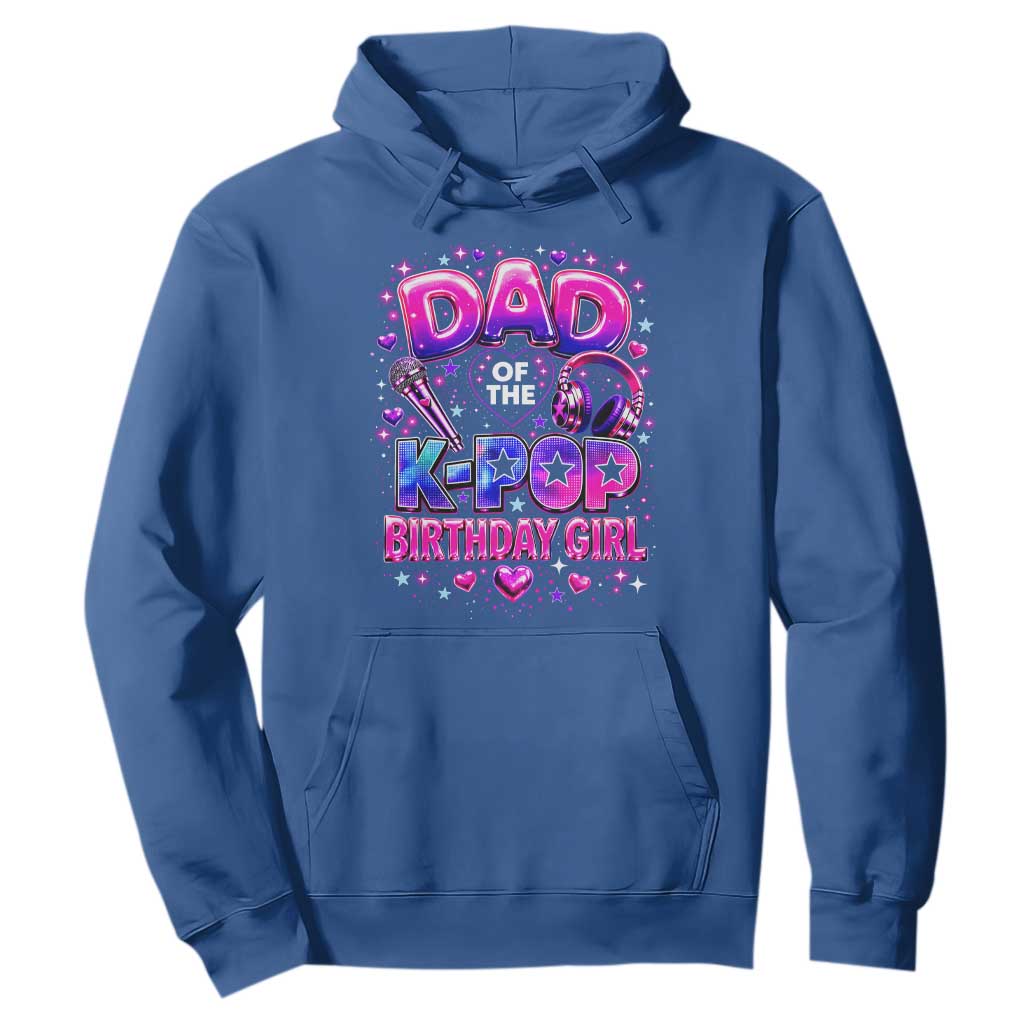 Dad Of The KPop Birthday Girl Glossy Balloon Music Lover Hoodie Cute Family Matching Party Graphic