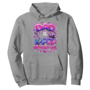 Dad Of The KPop Birthday Girl Glossy Balloon Music Lover Hoodie Cute Family Matching Party Graphic
