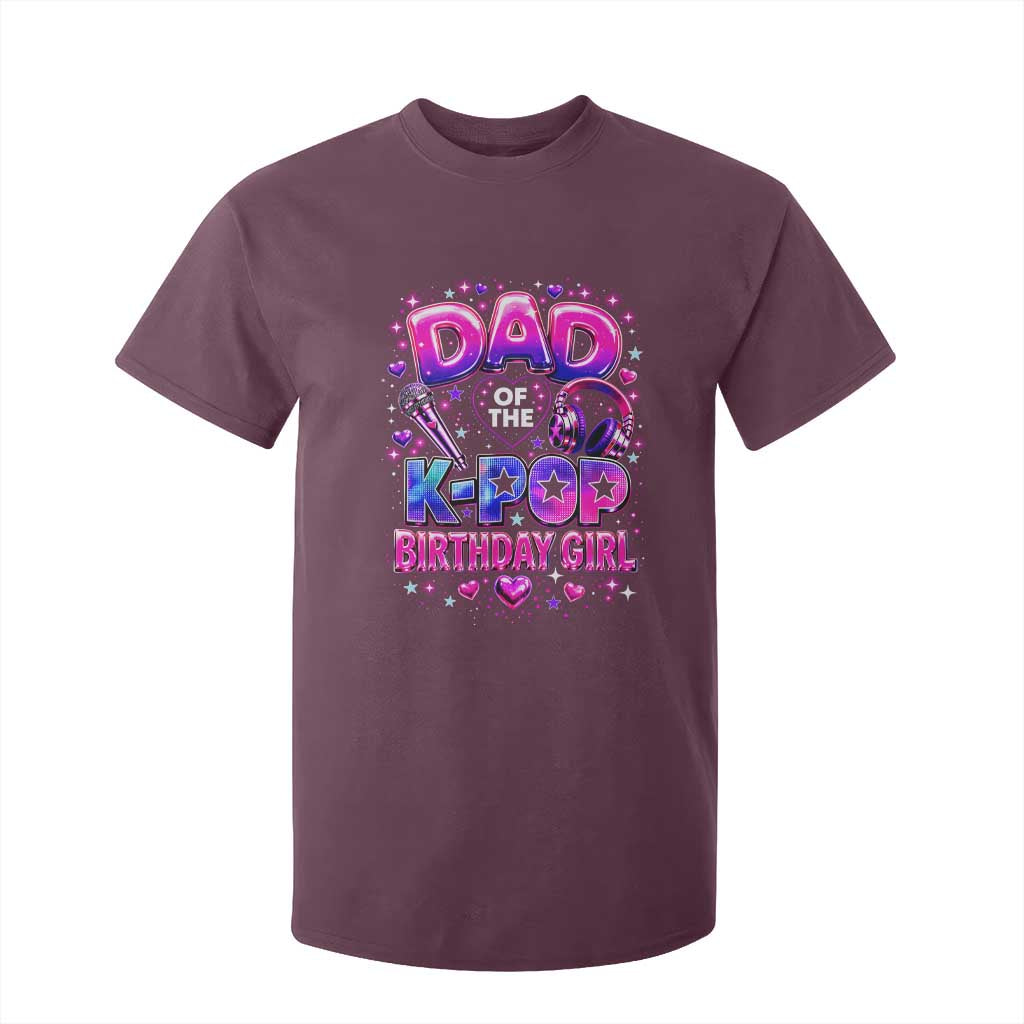 Dad Of The KPop Birthday Girl Glossy Balloon Music Lover T Shirt For Kid Cute Family Matching Party Graphic