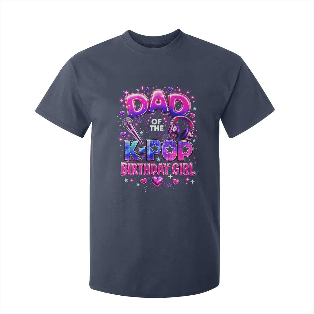 Dad Of The KPop Birthday Girl Glossy Balloon Music Lover T Shirt For Kid Cute Family Matching Party Graphic